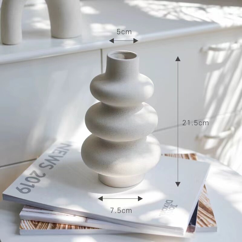 Ceramic Vase Wabi-Sabi Style Home Decoration Flower Vessel