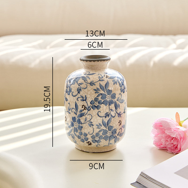 Ceramic Vase Wabi-Sabi Style Home Decoration Flower Vessel