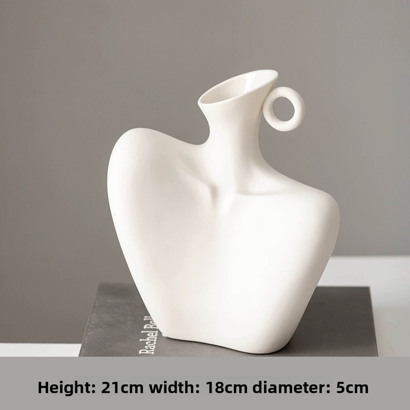 Ceramic Vase Wabi-Sabi Style Home Decoration Flower Vessel