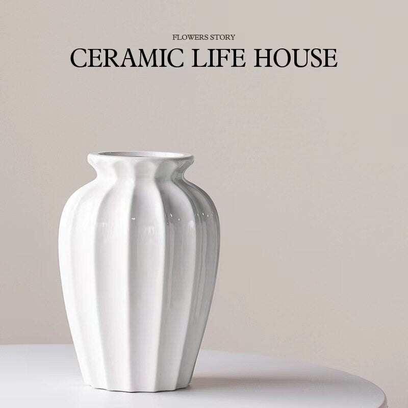 Ceramic Vase Wabi-Sabi Style Home Decoration Flower Vessel