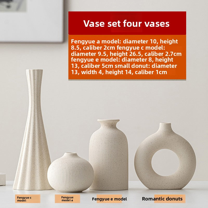 Ceramic Vase with Artificial Flowers for Home Decor