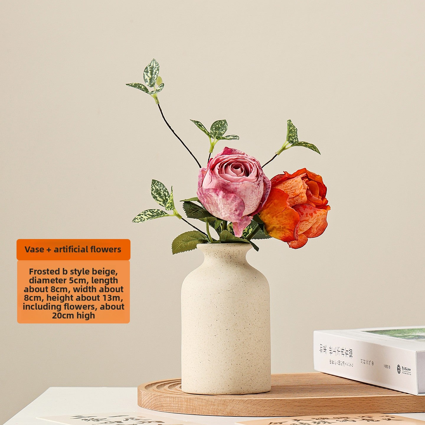Ceramic Vase with Artificial Flowers for Home Decor