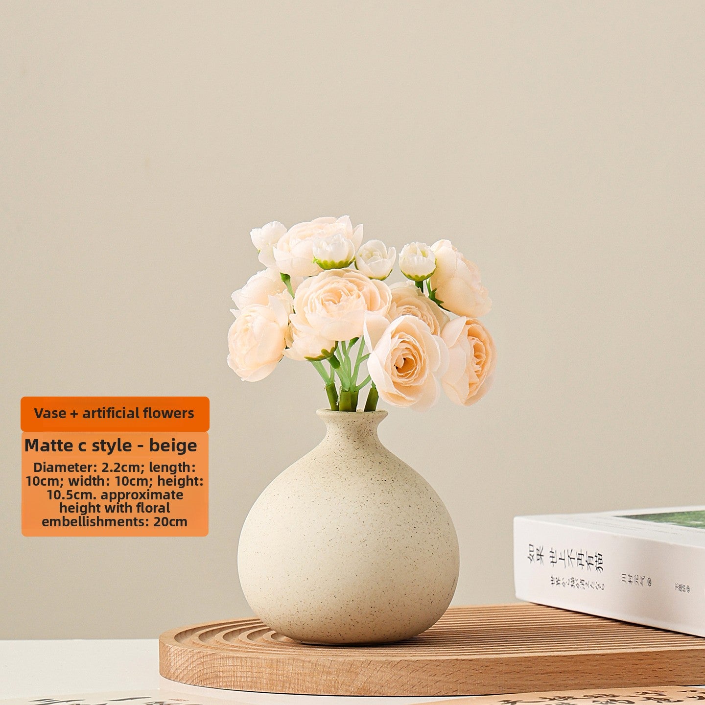 Ceramic Vase with Artificial Flowers for Home Decor