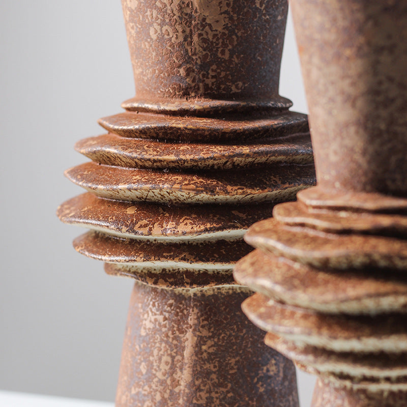 Ceramic vase with special-shaped flower holder