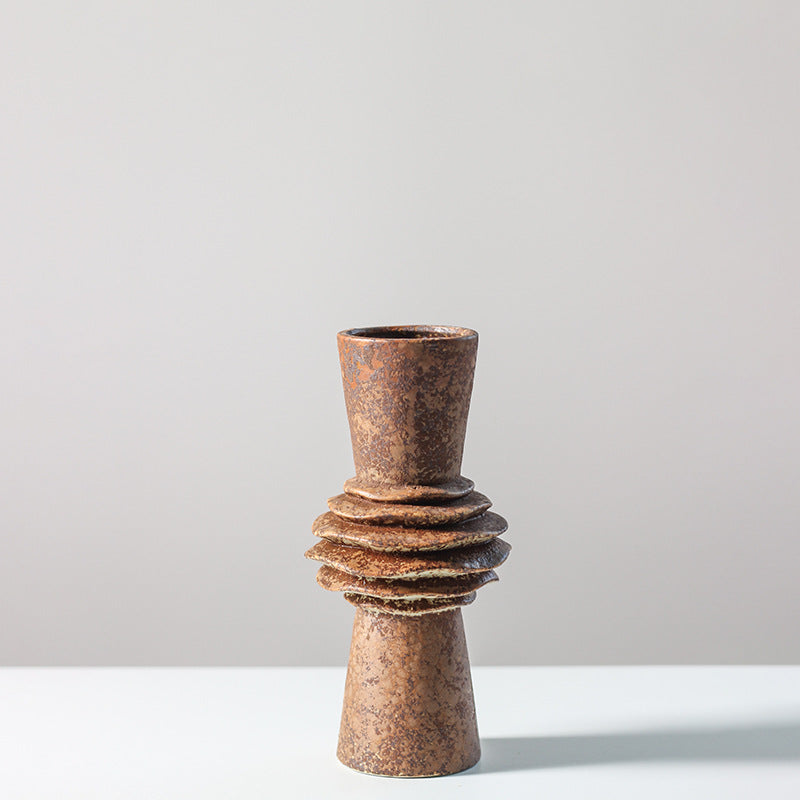 Ceramic vase with special-shaped flower holder