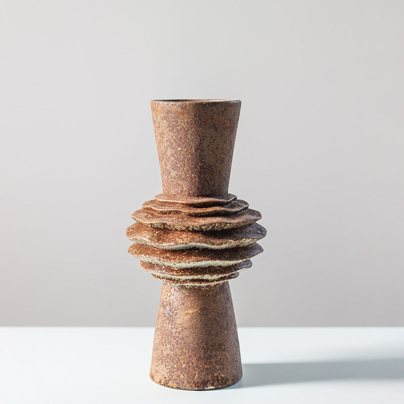 Ceramic vase with special-shaped flower holder