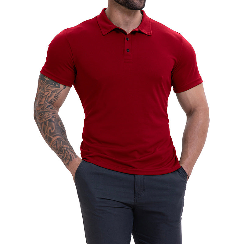 Men's Lapel Collar Casual All-Match Breathable Short-Sleeve