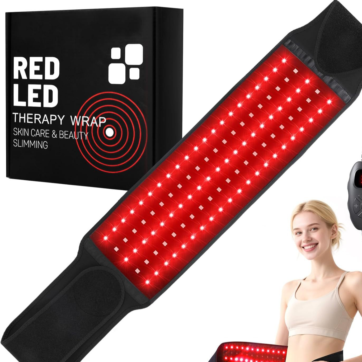 Red Infrared Therapy Belt for Back Support and Pain Relief