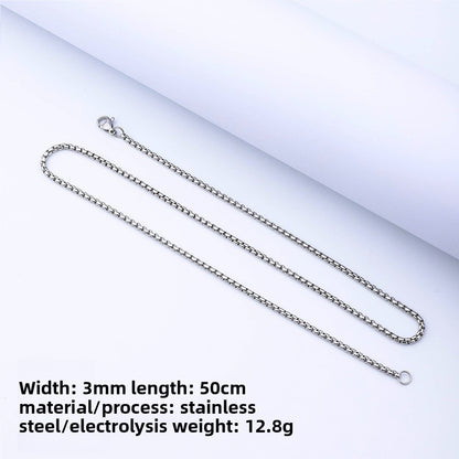 Chain Square Pearl Hip Hop Men's Necklace