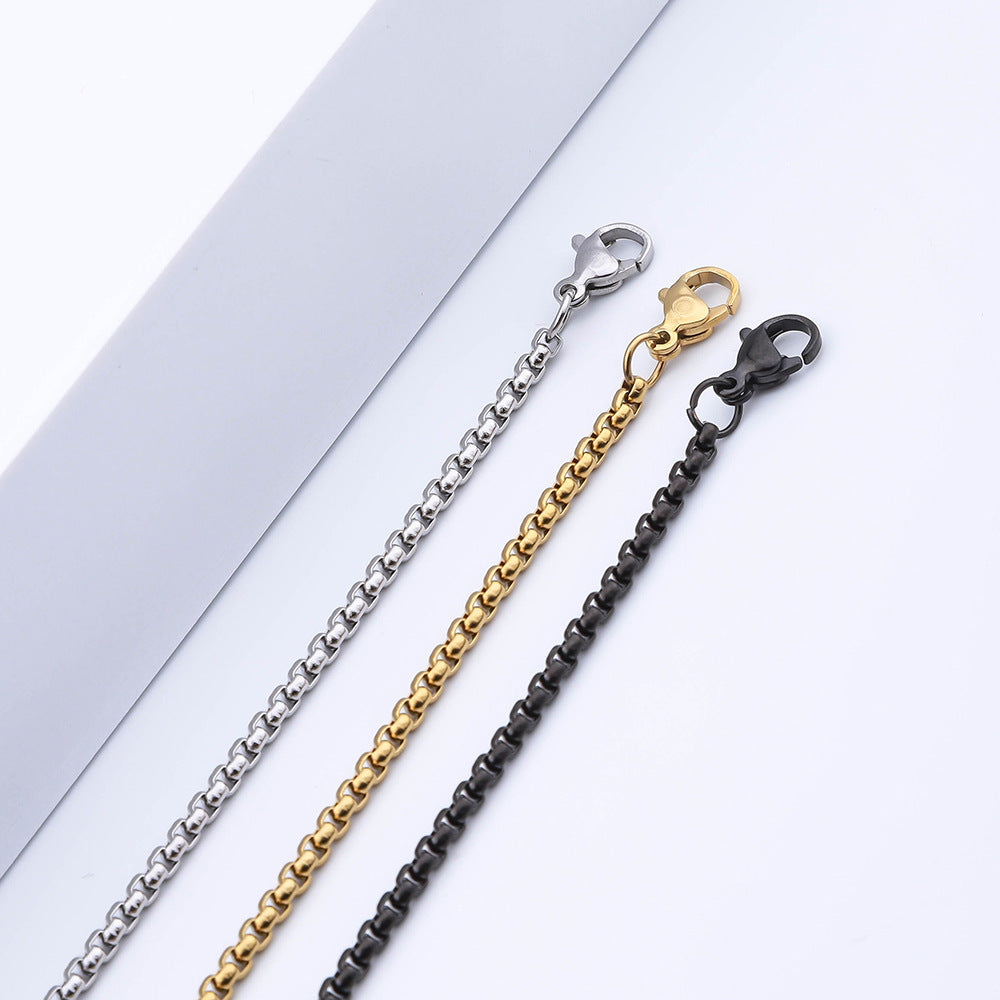 Chain Square Pearl Hip Hop Men's Necklace