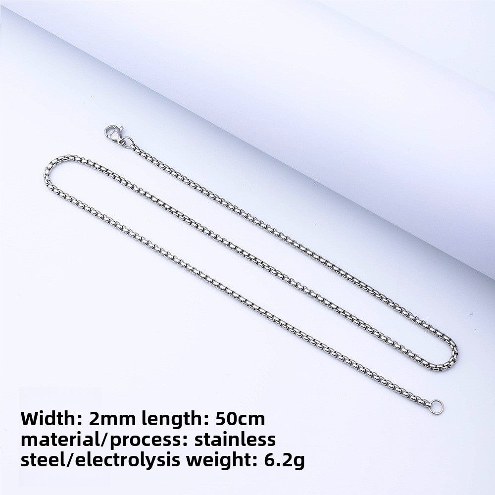 Chain Square Pearl Hip Hop Men's Necklace