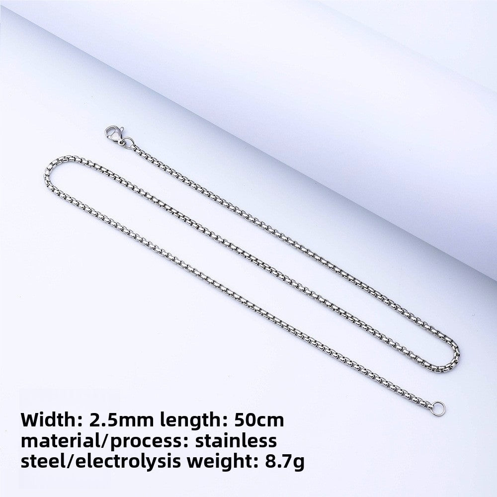 Chain Square Pearl Hip Hop Men's Necklace