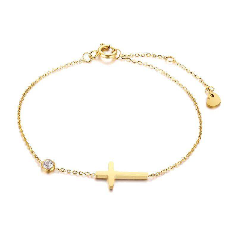 Chain-style cross-shaped bracelet