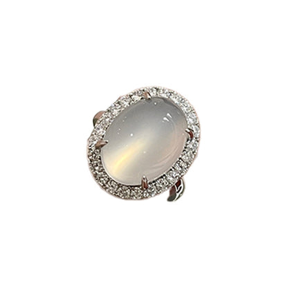 Chalcedony Cabochon Silver Ring