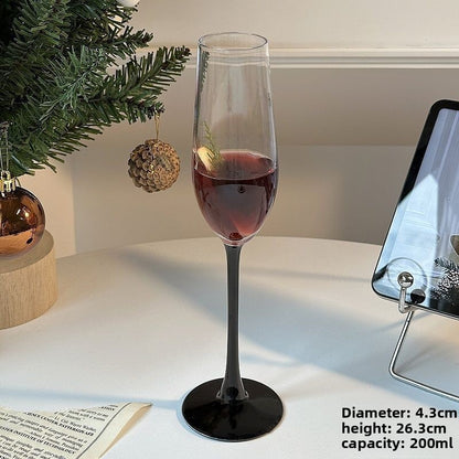 Champagne Glass with Red or Black Stem