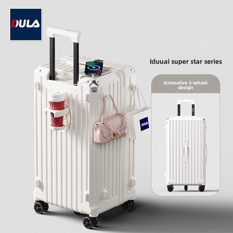 Charging cup holder, trolley case, student travel case