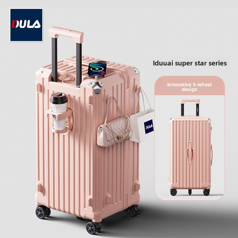Charging cup holder, trolley case, student travel case