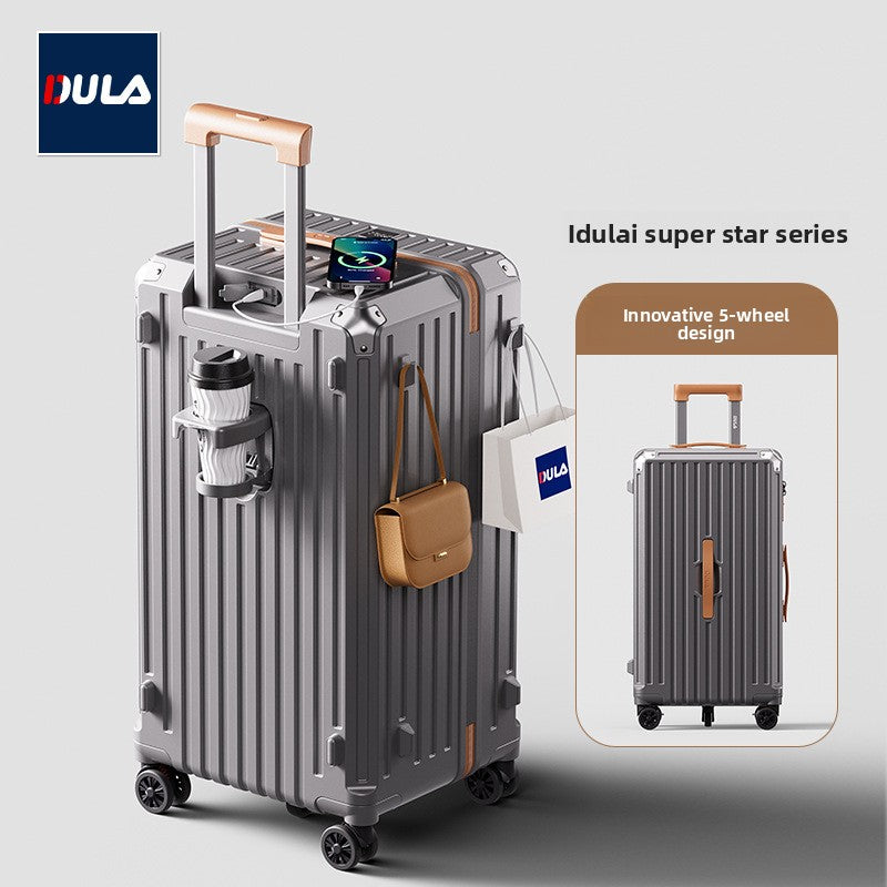 Charging cup holder, trolley case, student travel case