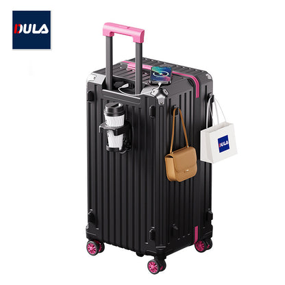 Charging cup holder, trolley case, student travel case