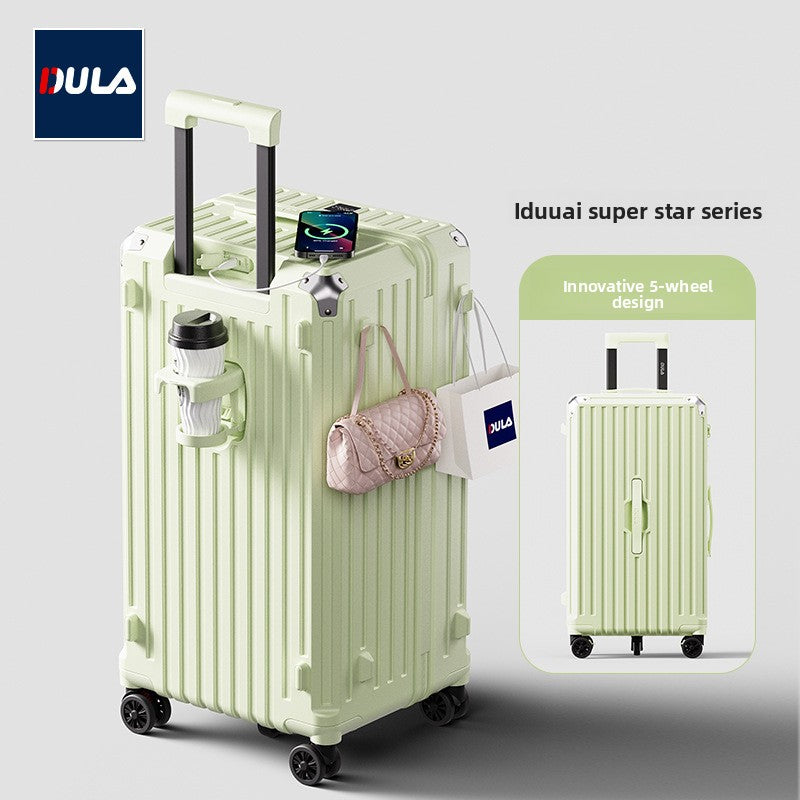 Charging cup holder, trolley case, student travel case
