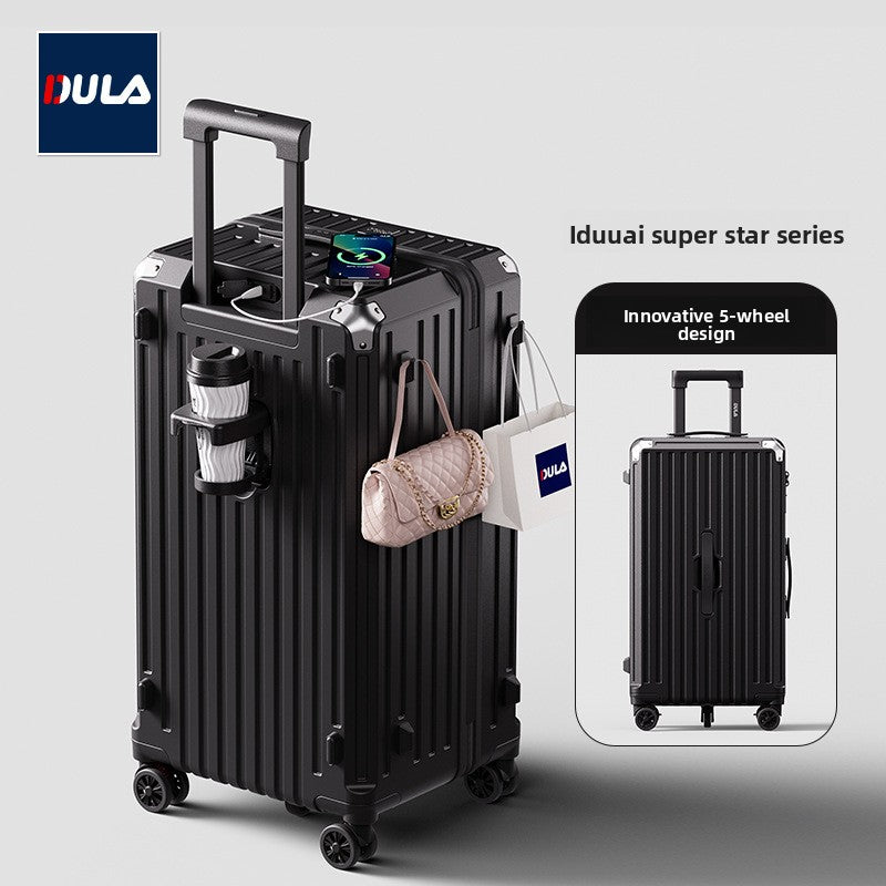 Charging cup holder, trolley case, student travel case