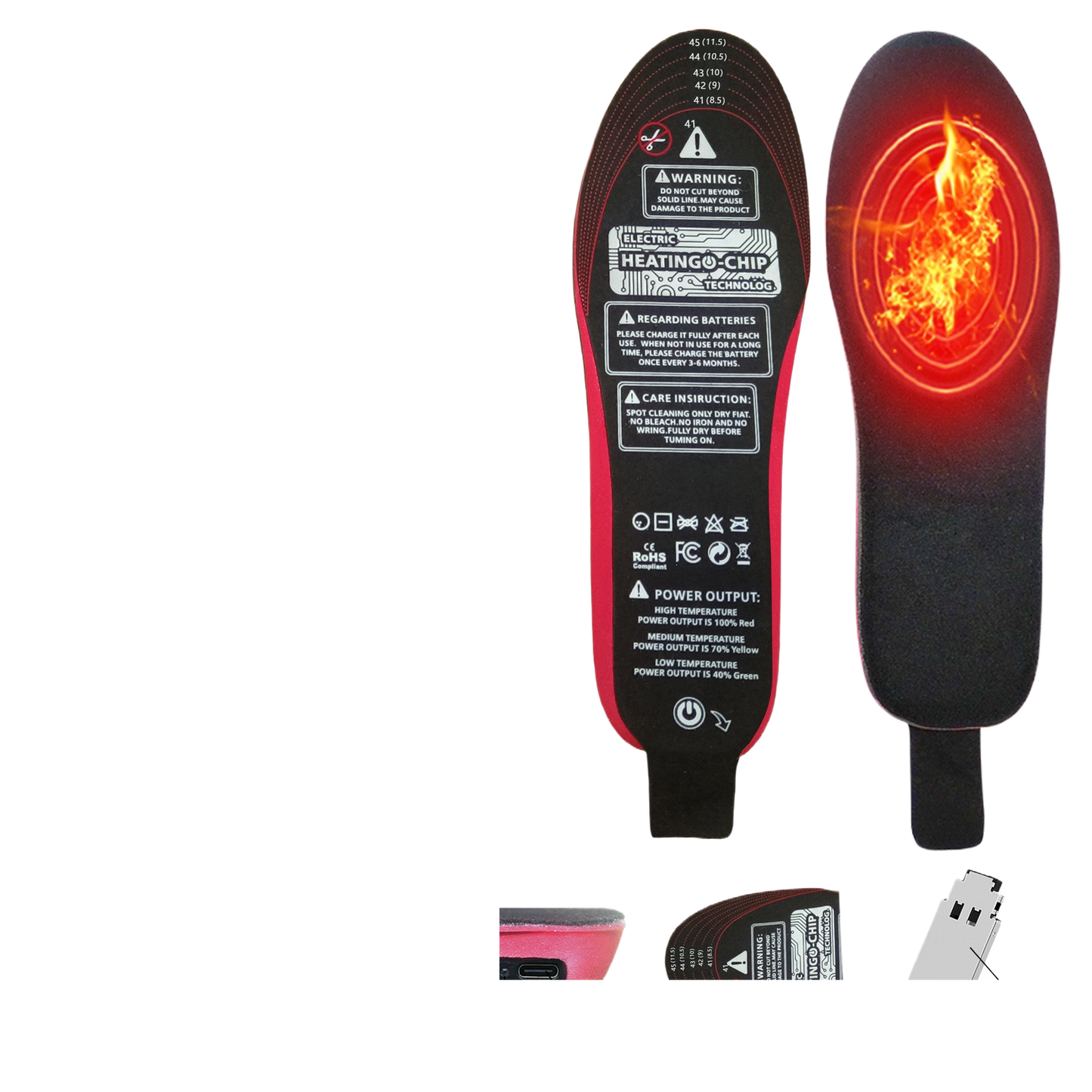 Charging heating foot pads