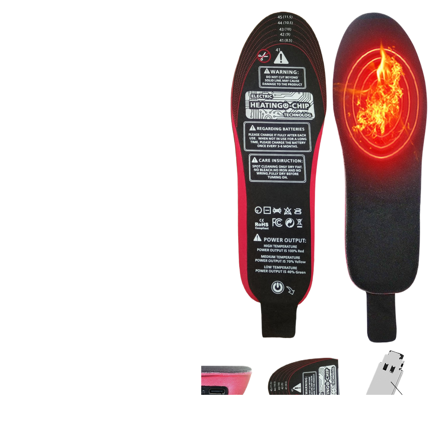 Charging heating foot pads