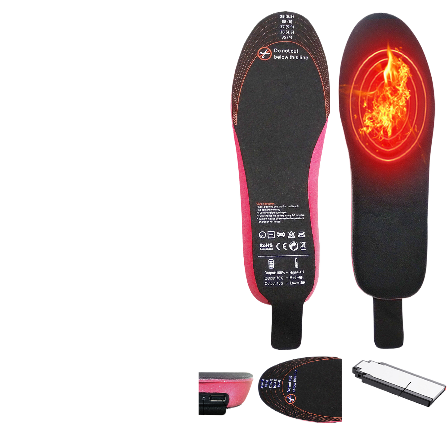 Charging heating foot pads