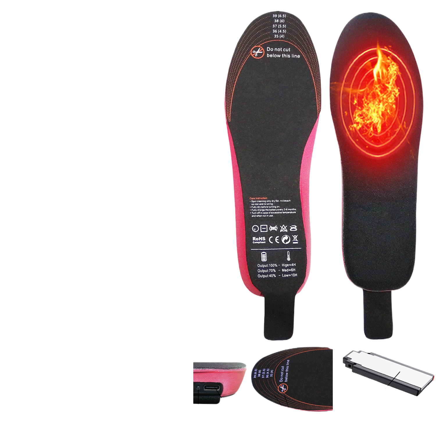Charging heating foot pads