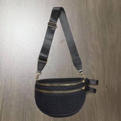 Checkerboard Pattern Crossbody Shell Bag