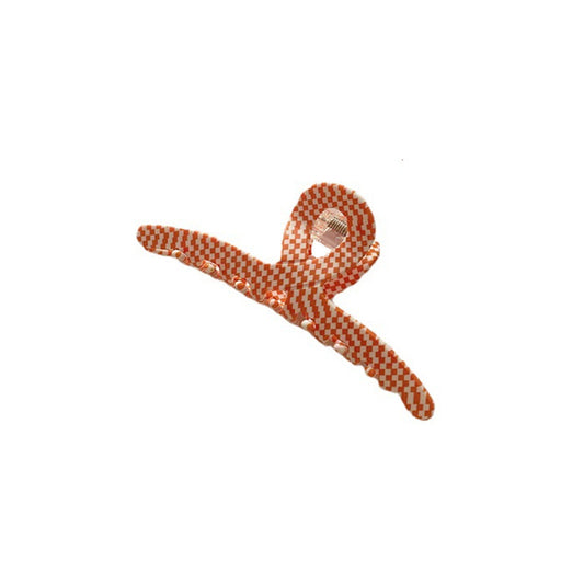 checkerboard patterned hair claw clip