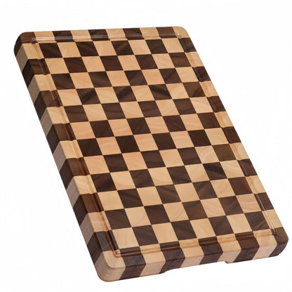 checkerboard solid wood cutting board