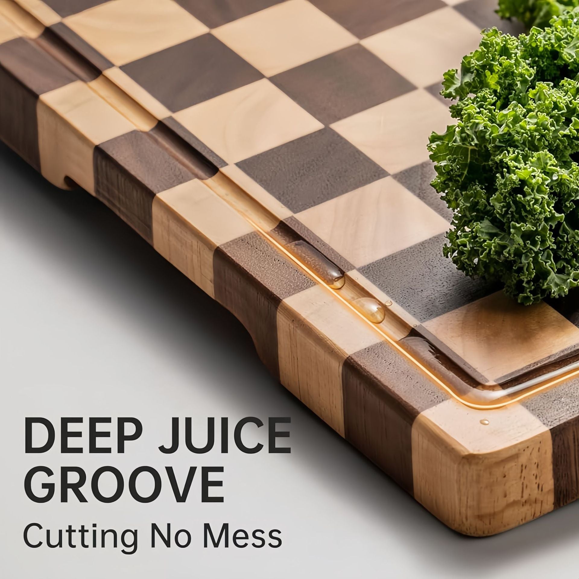 checkerboard solid wood cutting board