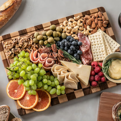 checkerboard solid wood cutting board