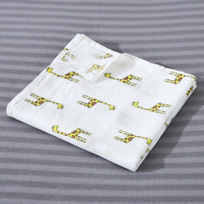 Checkered cotton gauze bath towel