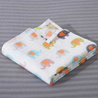 Checkered cotton gauze bath towel