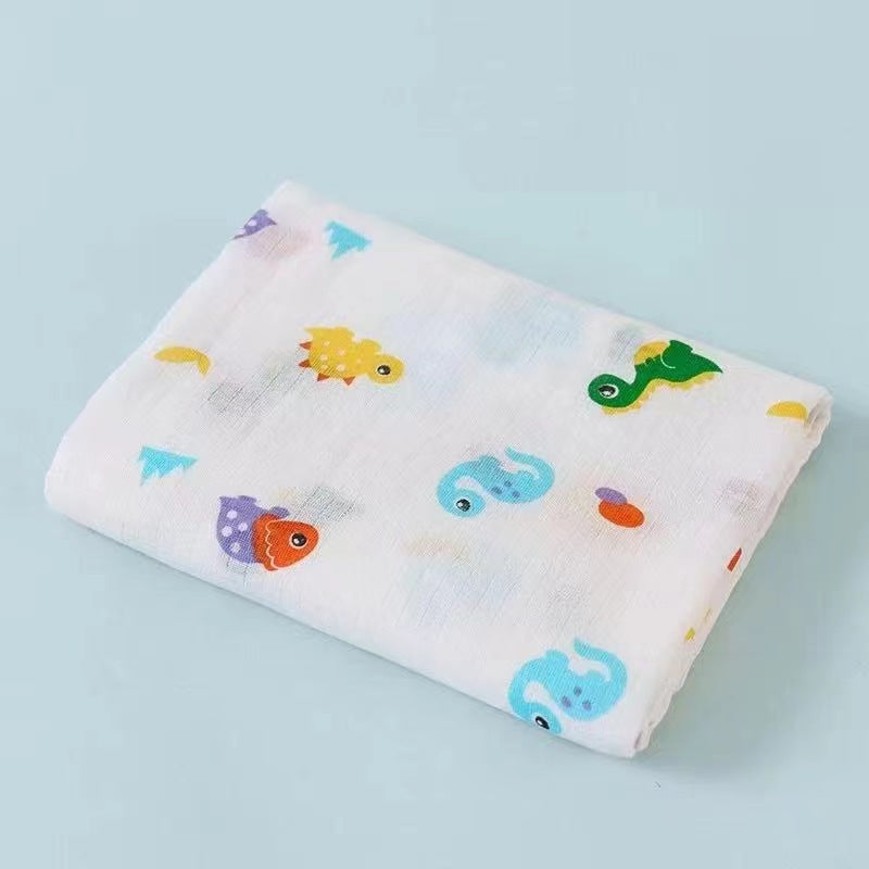 Checkered cotton gauze bath towel