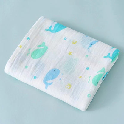 Checkered cotton gauze bath towel