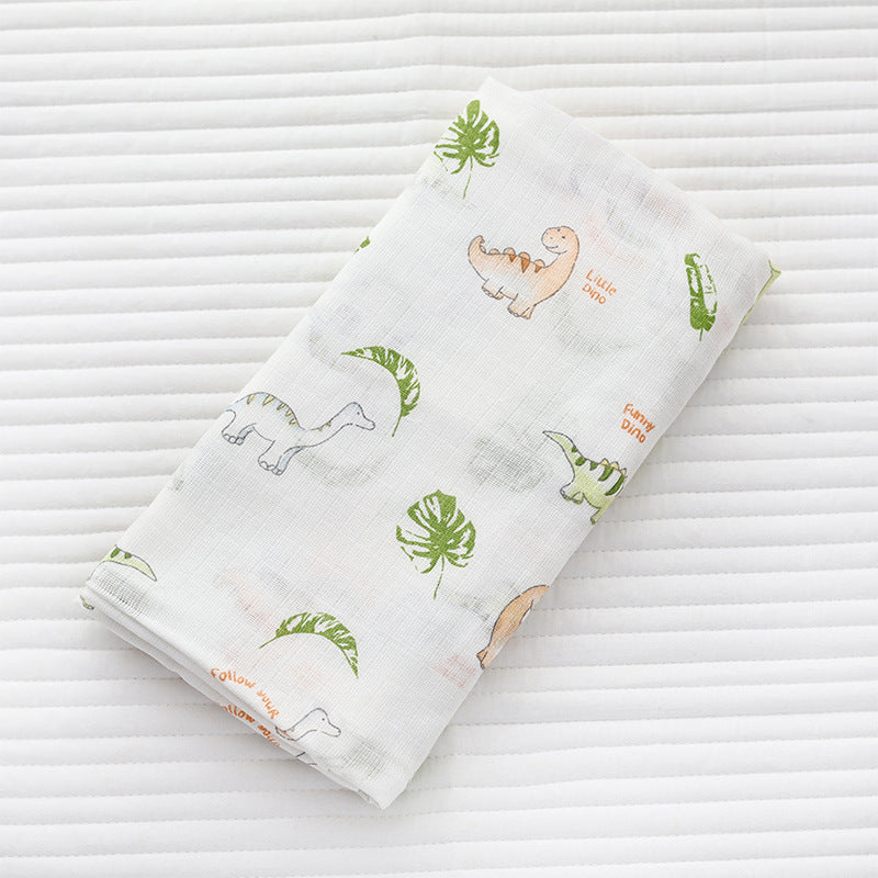 Checkered cotton gauze bath towel