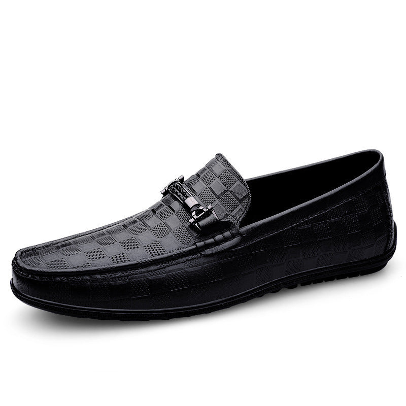 Checkered cowhide ankle boots