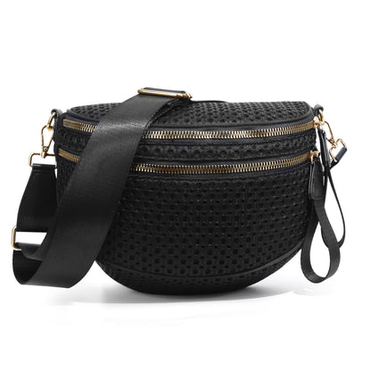Checkered Crossbody Bag with Adjustable Strap