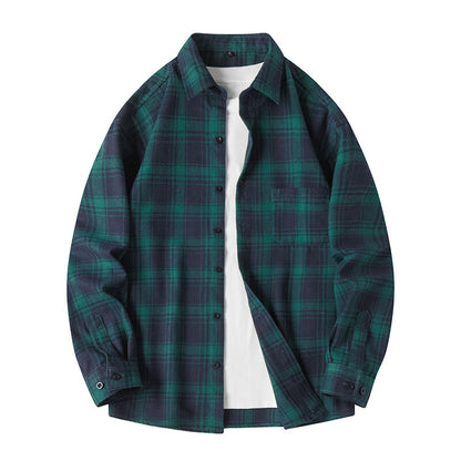 Checkered shirt with loose shoulder-length sleeves