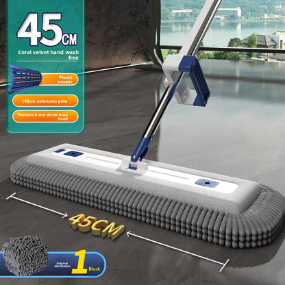 Chenille Hands-Free Flat Mop for Wood Floor Cleaning