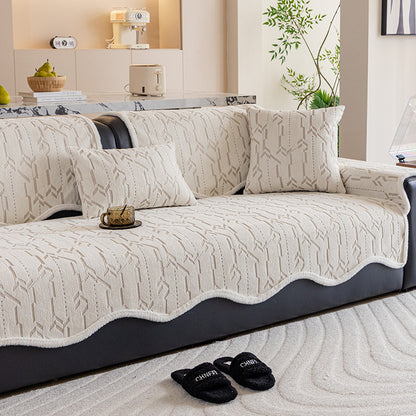 Chenille Sofa Cover Nordic Geometric Pattern