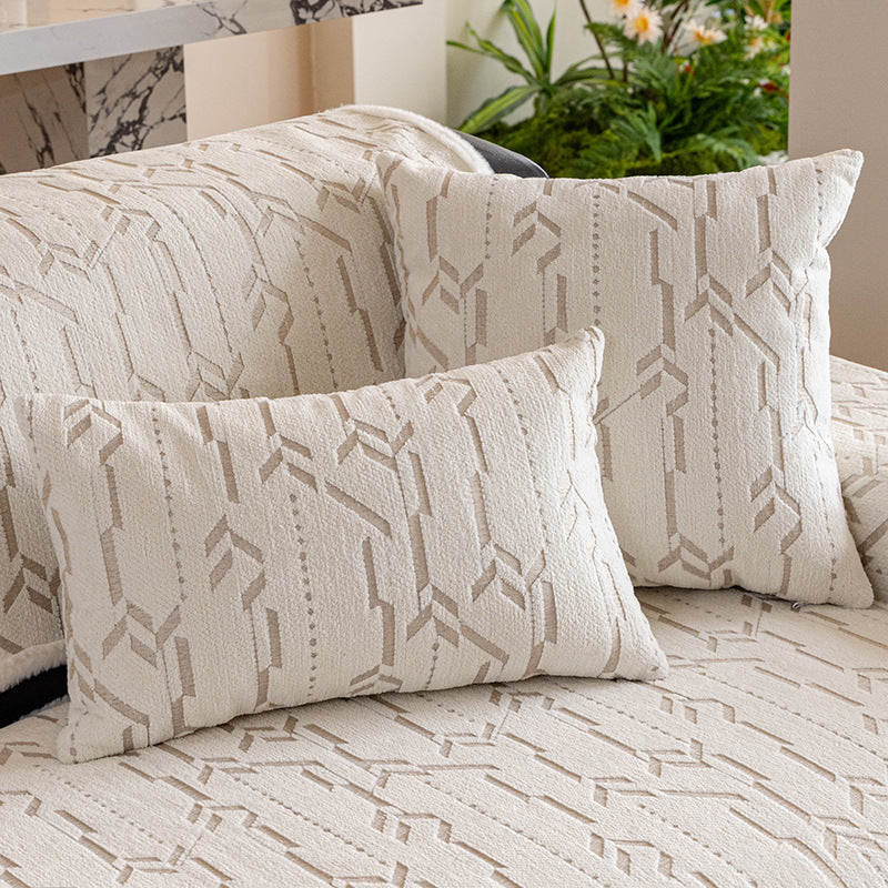 Chenille Sofa Cover Nordic Geometric Pattern