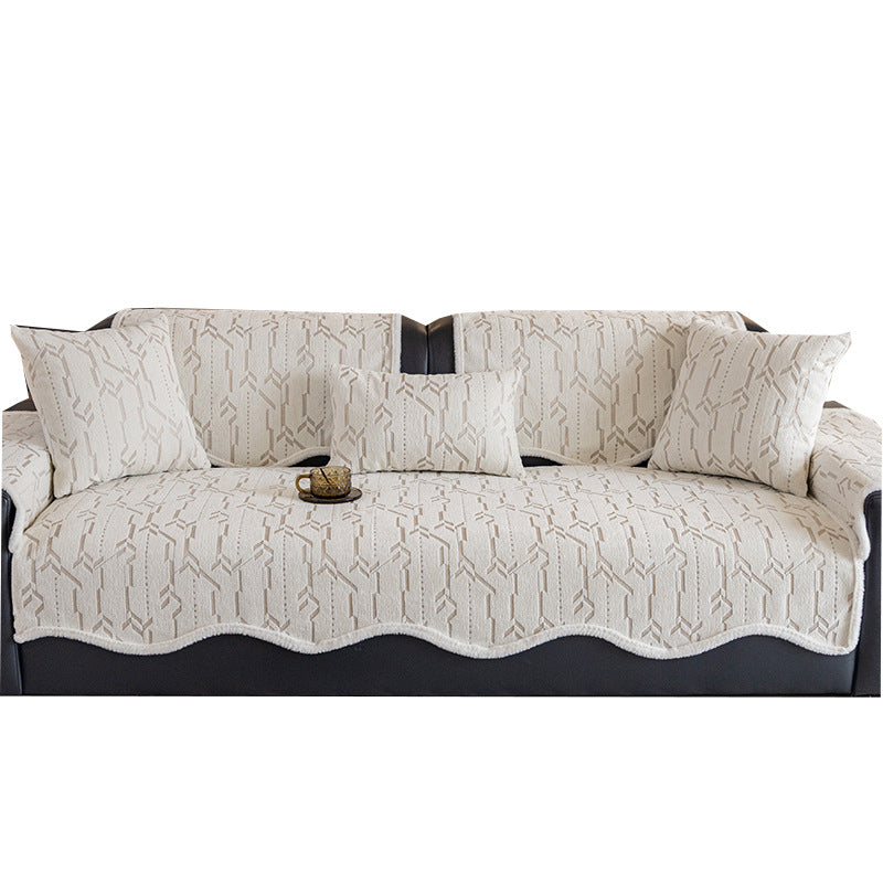 Chenille Sofa Cover Nordic Geometric Pattern