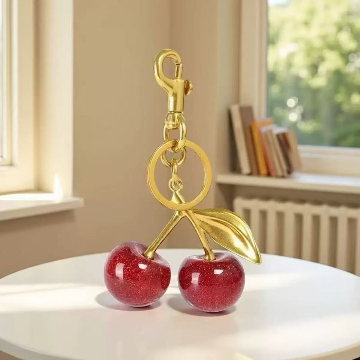 Cherries-shaped pendant for bags