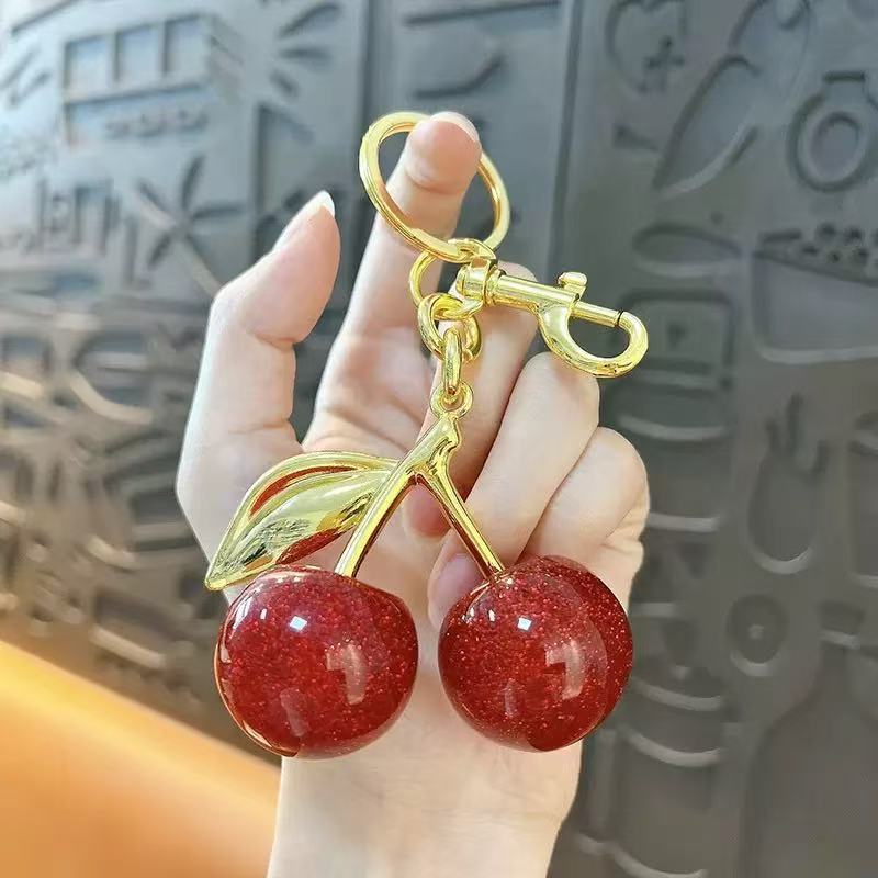 Cherries-shaped pendant for bags