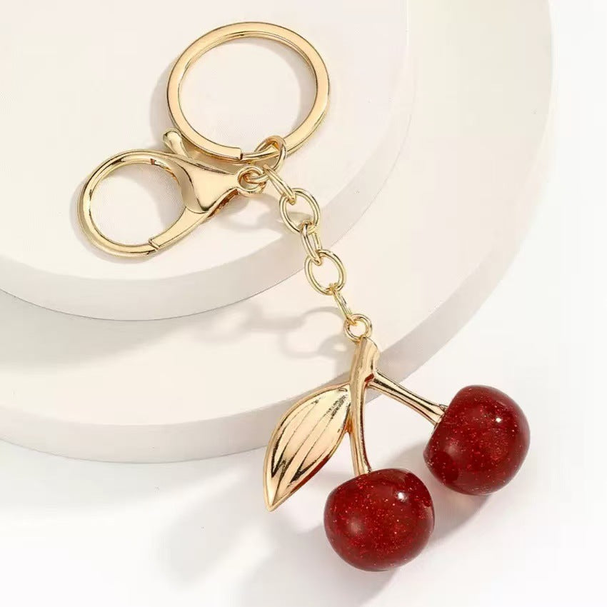 Cherries-shaped pendant for bags