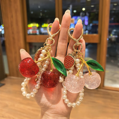 Cherry bag charm keychain